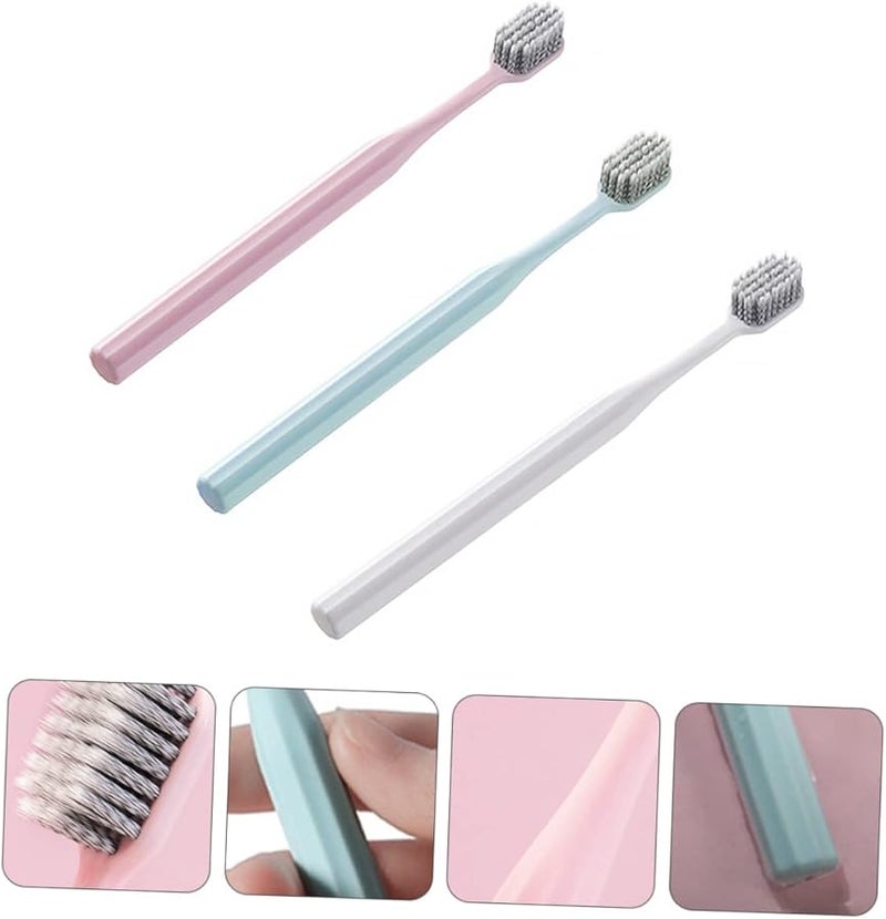 3Pcs Soft Bristle Nano Toothbrush For Adults Durable Comfortable Cleaning Lightweight Portable - Image 3